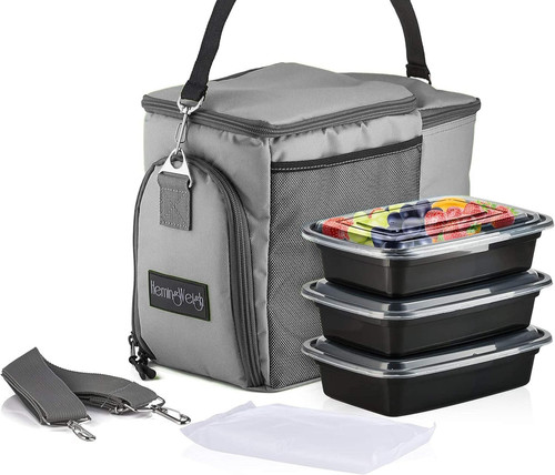 Gray insulated lunch bag - ,