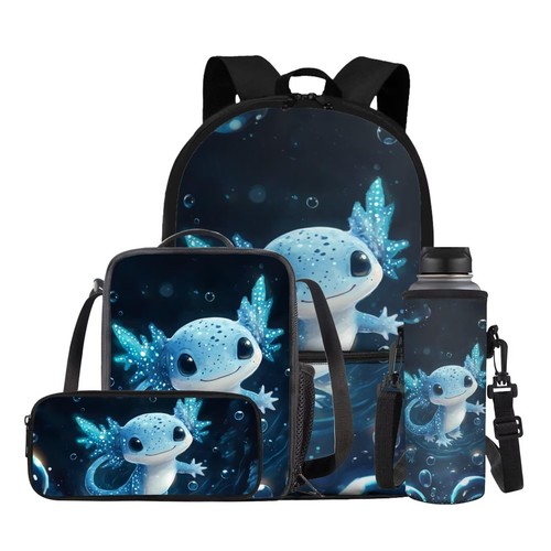 Blue axolotl backpack for - blue,