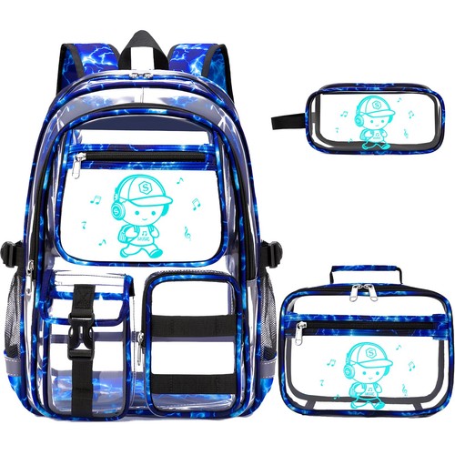 Clear backpack for - boys, 3pcs
