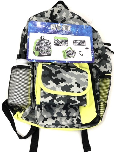 Gray unisex backpack - unisex, 6pc